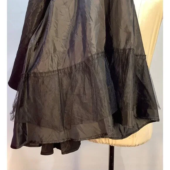 VTG Black Dress Size 16 Sweetheart Neckline Whimsy Goth Fairy Ballet Core - Picture 7 of 7